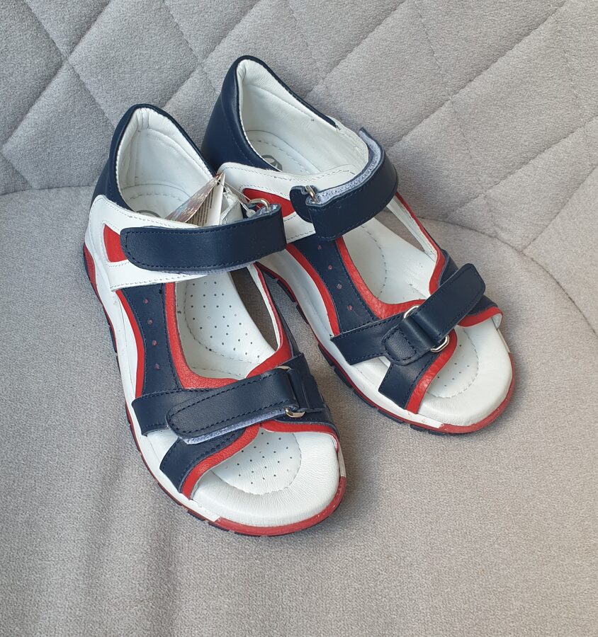 Bērnu sandales zils/sarkans, Perlina, izm. 31, 35