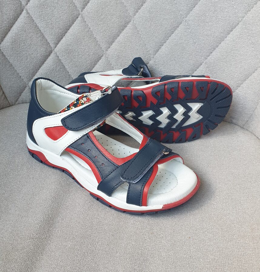 Bērnu sandales zils/sarkans, Perlina, izm. 31, 35